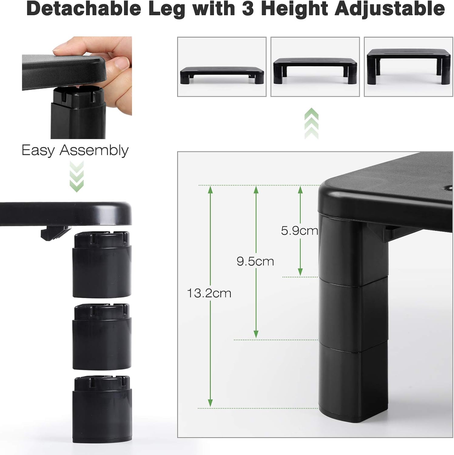 LORYERGO Monitor Stand, Laptop Stand for Desk, Height Adjustable w/Drawer, Computer Stand w/Cellphone Holder, Monitor Riser, Small Printer Stand, Monitor Stand Riser for Home & Office – LEMS05 : Electronics