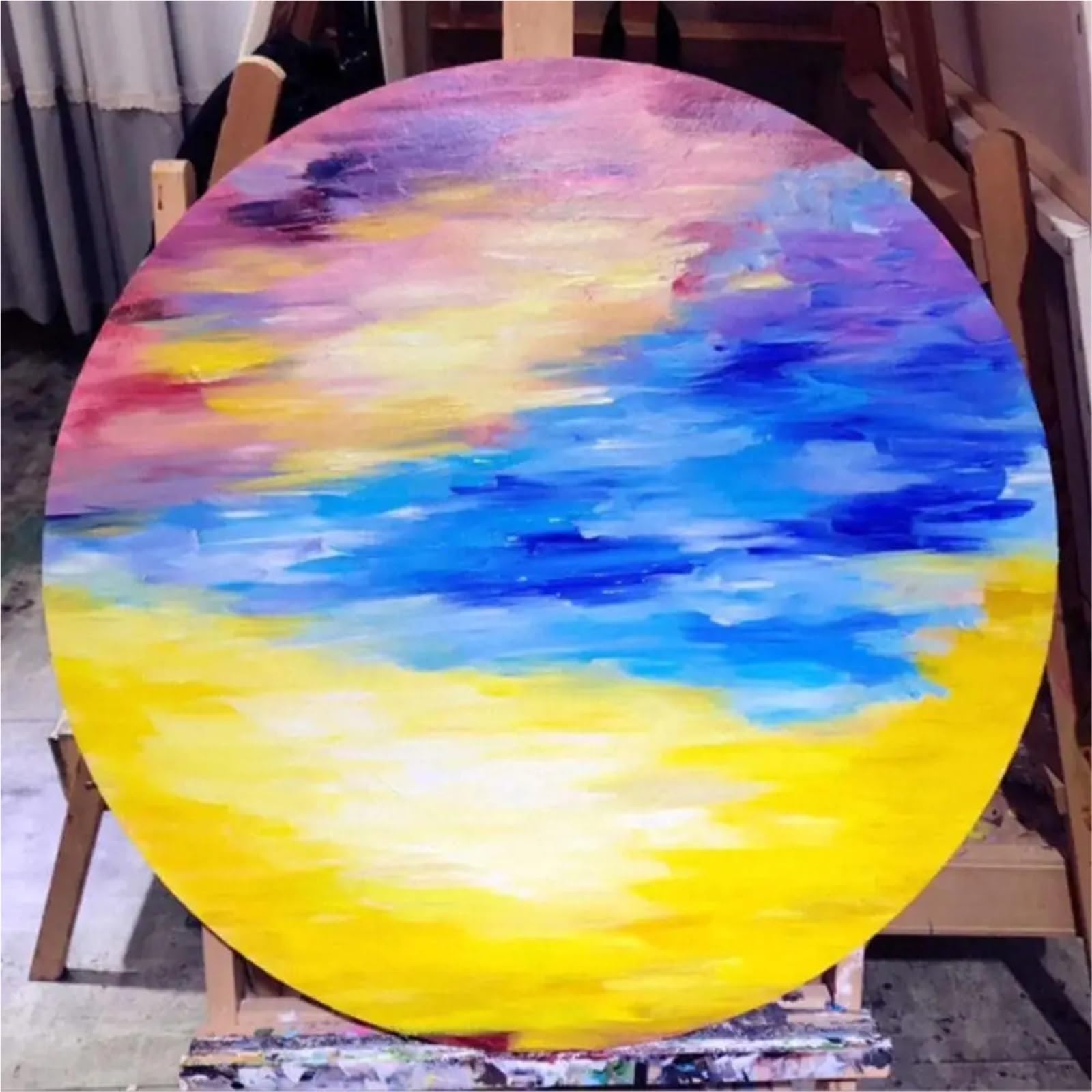 6 Stück 20/30 cm runde Leinwand-Maltafeln Für DIY