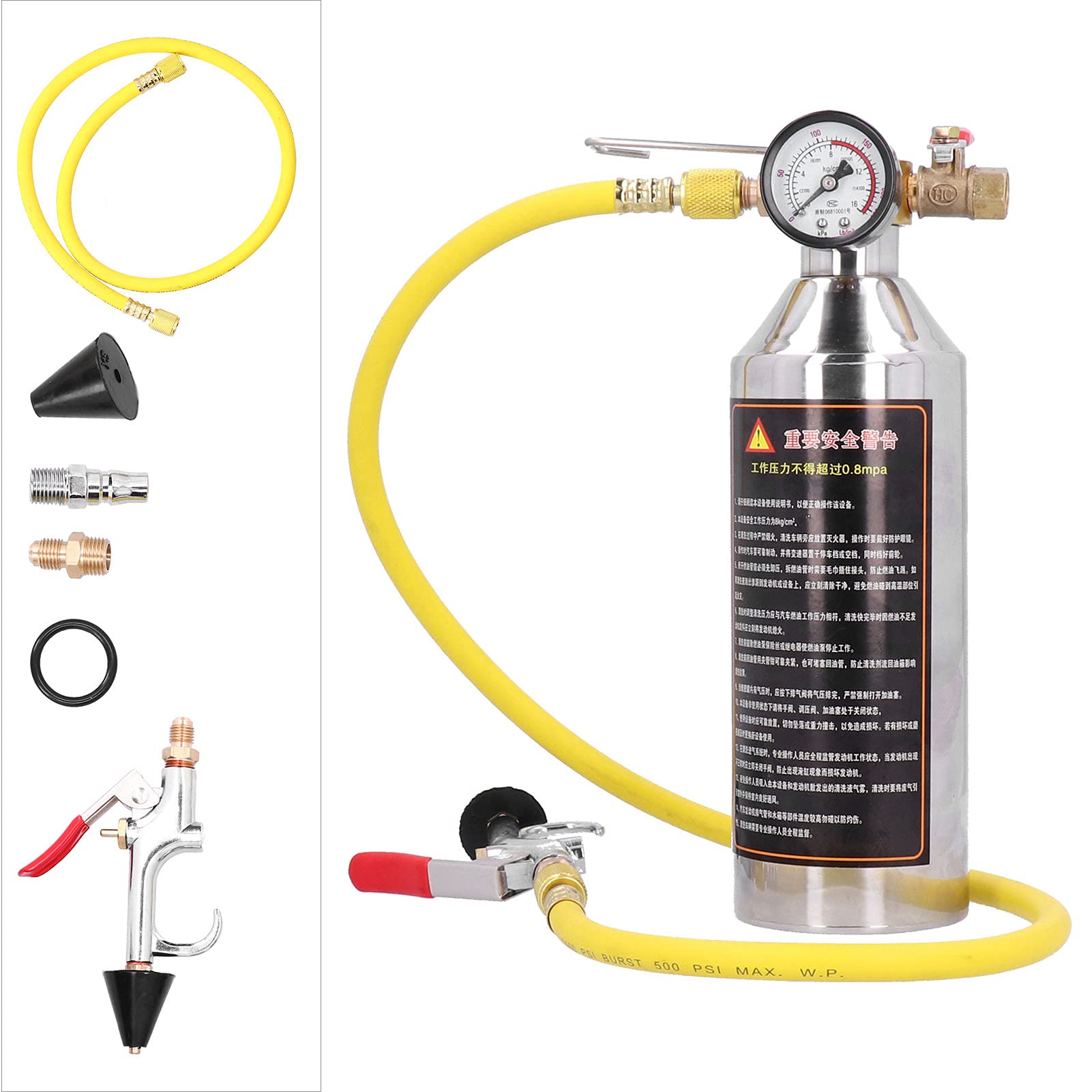Nettoyage de tuyaux de climatisation de voiture, bouteille suspendue, entretien du système de réfrigération sans démontage avec buse