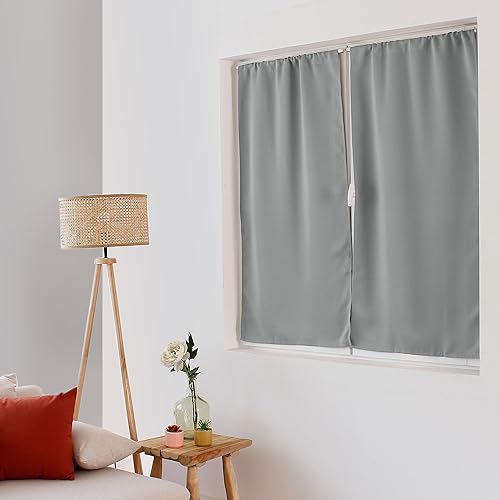ED Enjoy Home - Cortina de Cristal Opaca, Pase de Barras, Gris Claro, 60 x 120 c