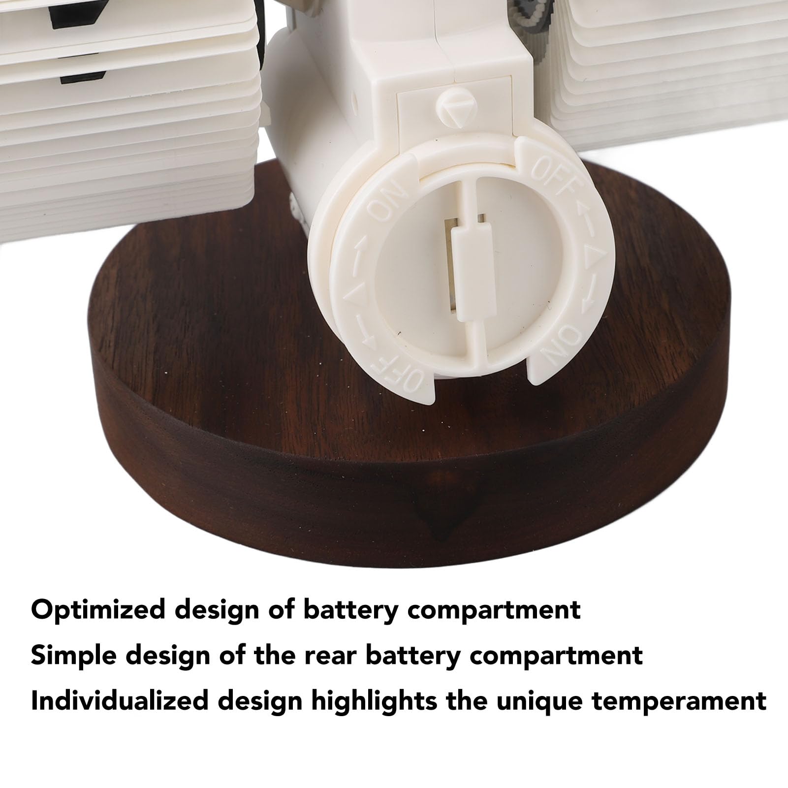 Reloj de Escritorio con Tapa Vintage, Reloj con Tapa Automático Mecánico Digital con Batería de una Sola Cara con Fuente Grande, para Sala de Estar, Oficina, Estudio (Blanco)
