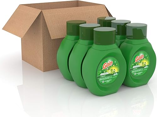 GAIN Detergente líquido para ropa original, 16 cargas, 25 onzas líquidas, paquete de 6