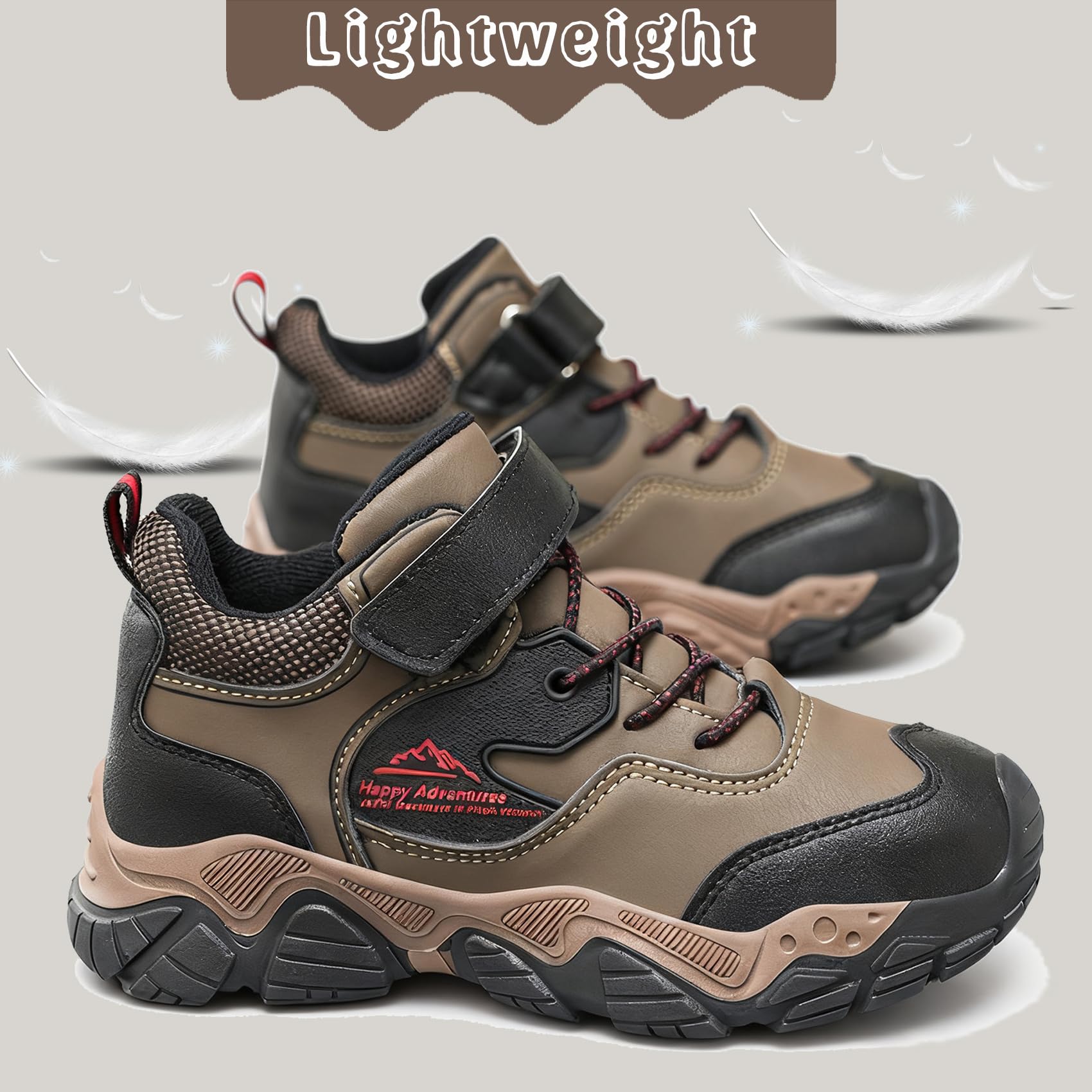 Botas de senderismo para niños, impermeables, para caminar, para exteriores, ligeras, para senderismo, camping, escalada, Brown, 38/38.5 EU