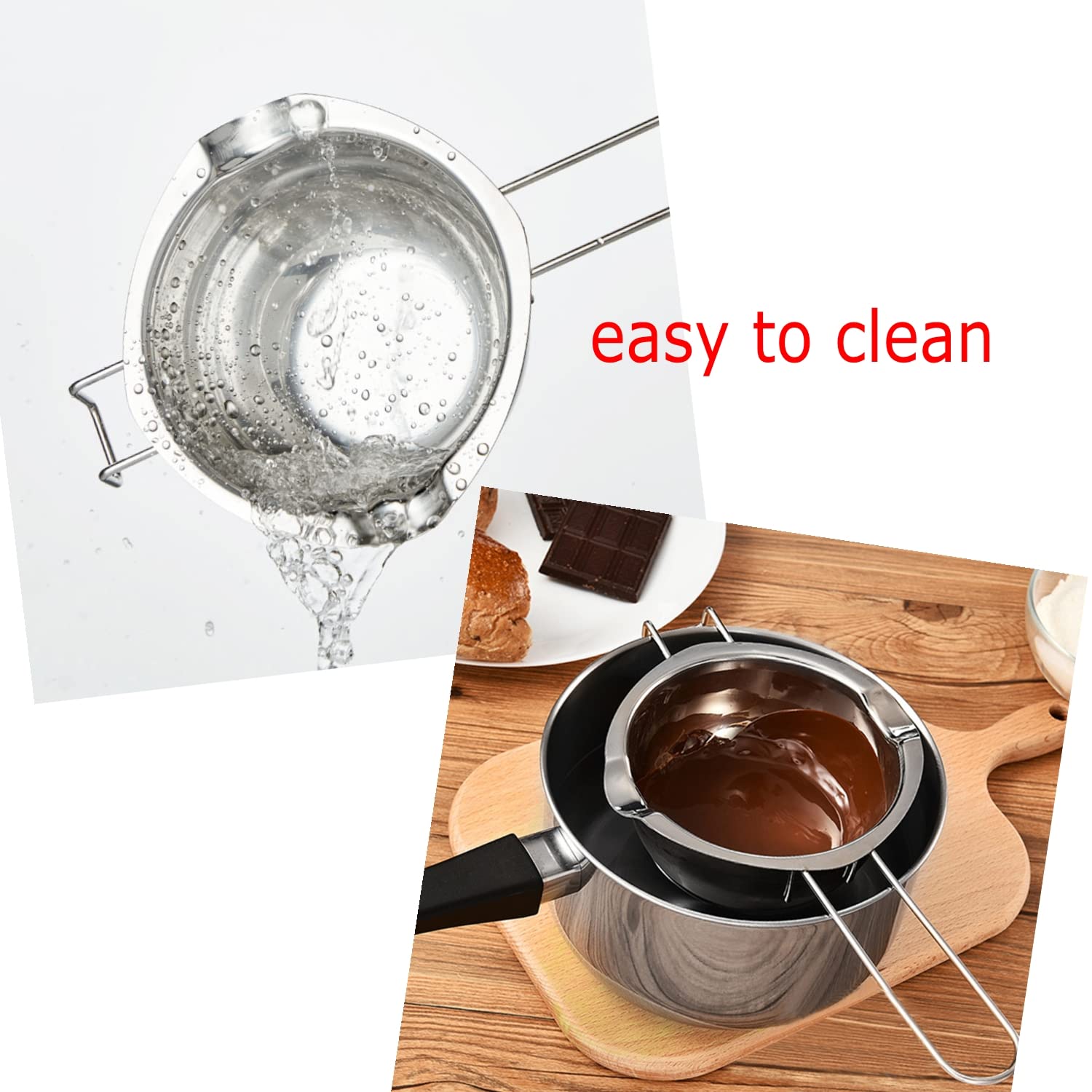 Lvjkes Bol Pour Bain Marie, 2 Pièces 400ml Pot à Fondre