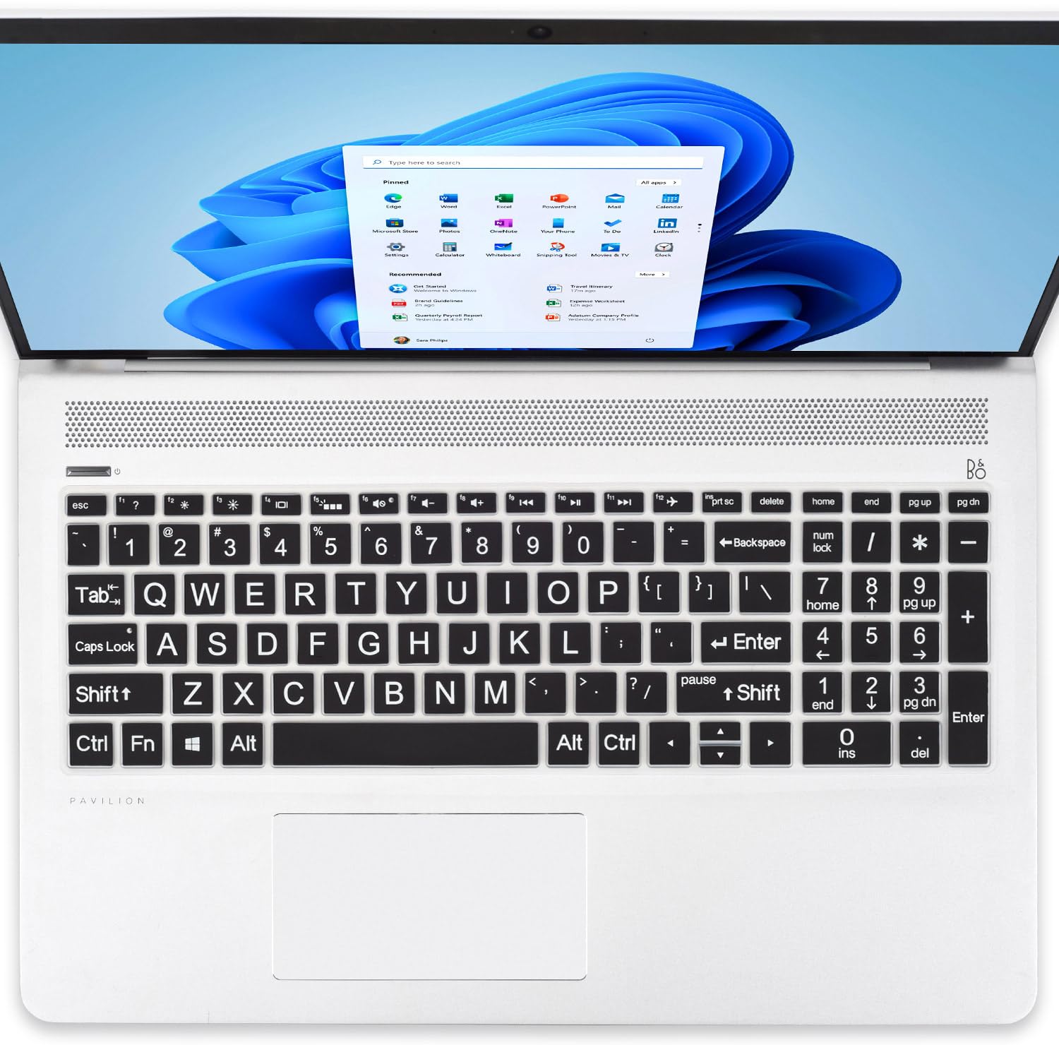 Copertura tastiera con lettere grandi per HP 15.6 Laptop 15-dw 15-dy 15-ef 15-db 15-da 15-bs 15-bw 15t 15z 15-dy5033dx 15t-dw300/HP 17.3 Laptop 17-by 17-bs 17-bw 17-ca 17-by17-ca 1053d. X 17-by4061NR