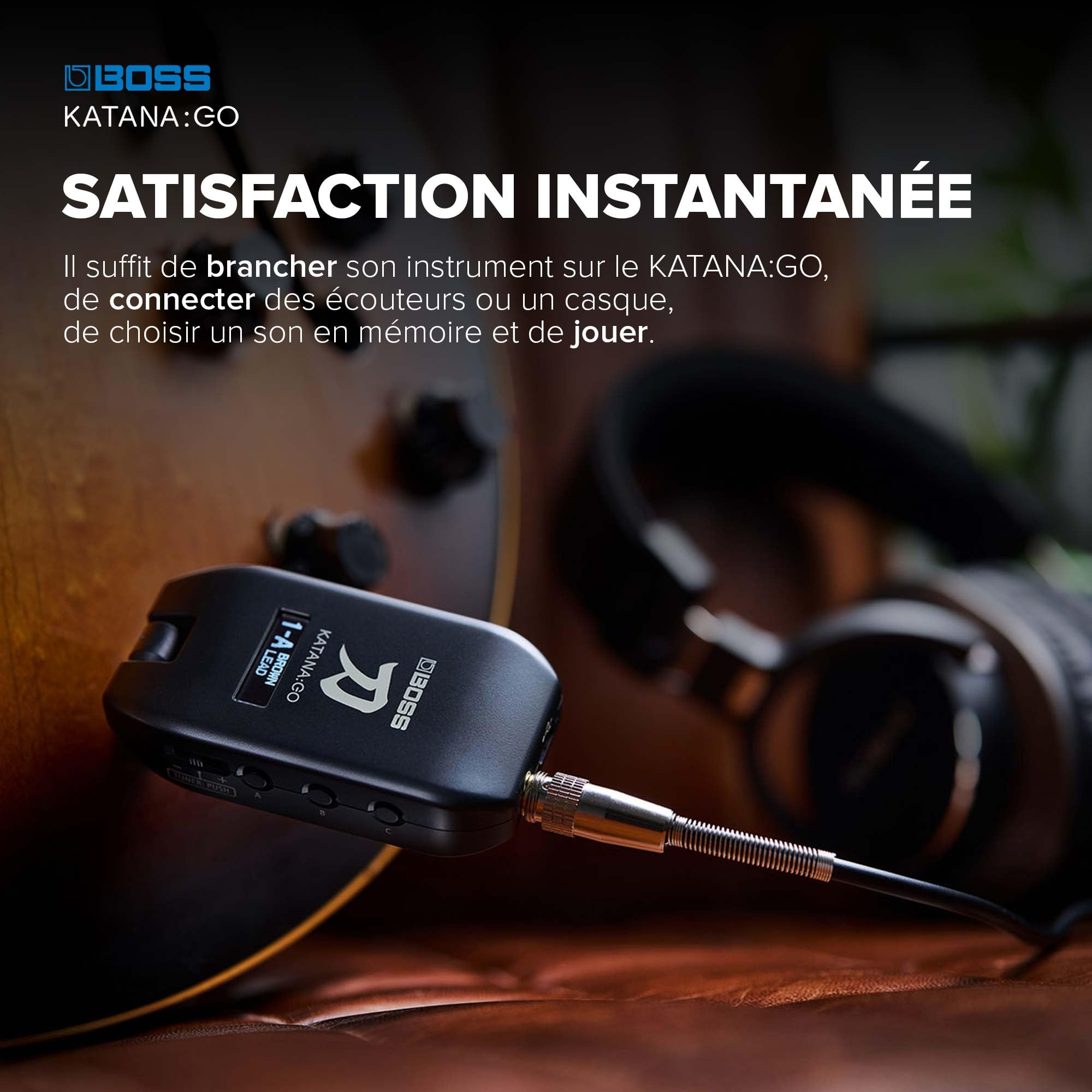 BOSS Katana:GO | Ampli-Casque Personnel pour Guitare & Basse | des Sons prêts à Jouer issus des amplis de scène Katana | Technologie de spatialisation évoluée