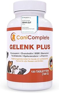 CaniComplete Gelenk Plus - Gelenktabletten für Hunde: Teufelskralle, MSM, Chondroitin, Glucosamin, Kollagen, Vitamin B, UVM. product image