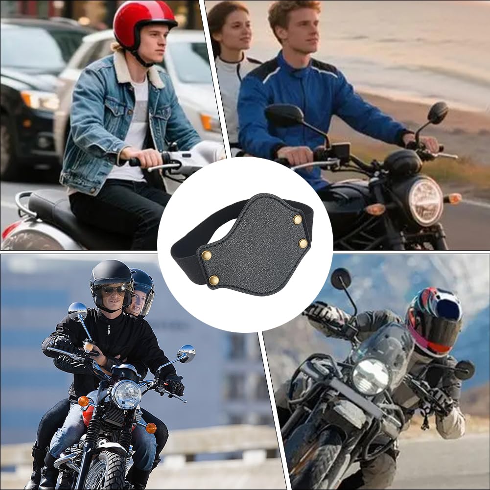 4 pezzo di cover per Cambio Marcia In Pelle PU per Moto Resistente Regolabile per Scarpe e Stivali per Uomo e Donna In Viaggio In Moto (Nero)
