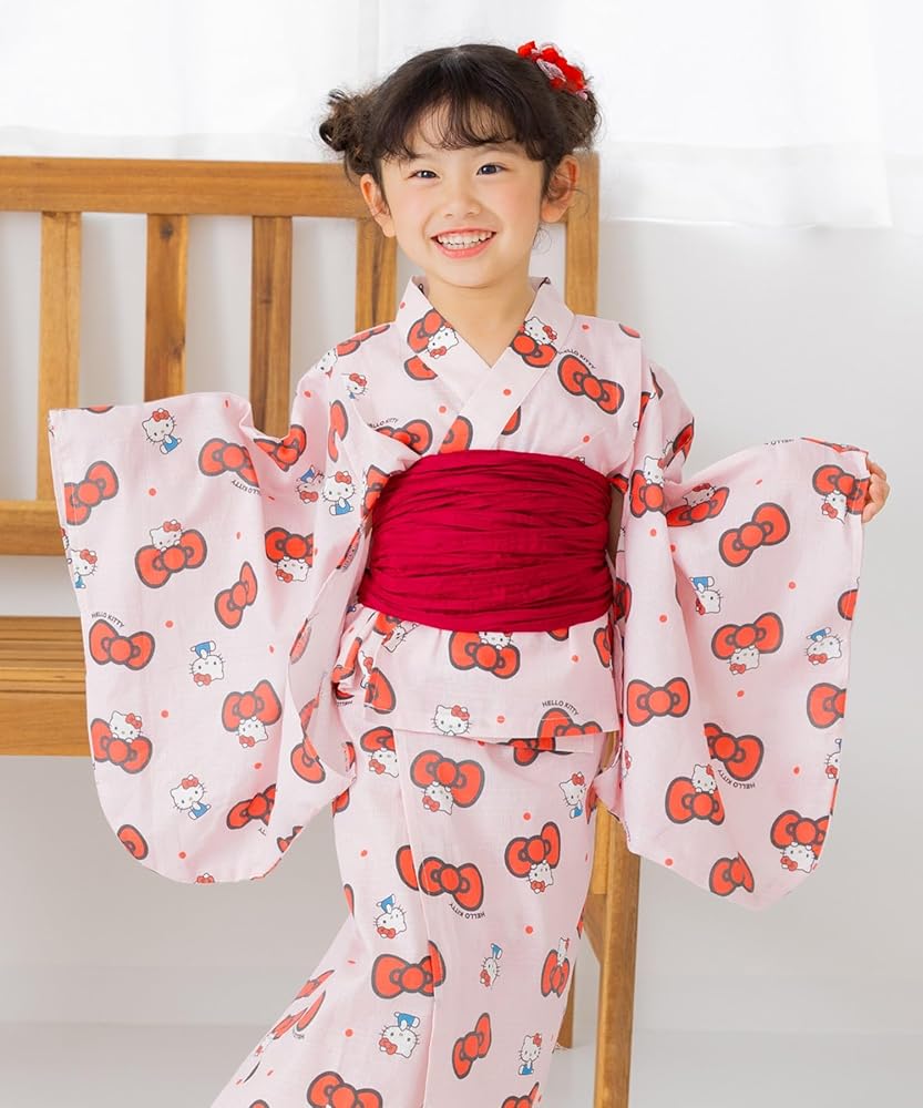 Amazon | [chil2] ハローキティ キッズ 浴衣セット 女の子 子供服 3点