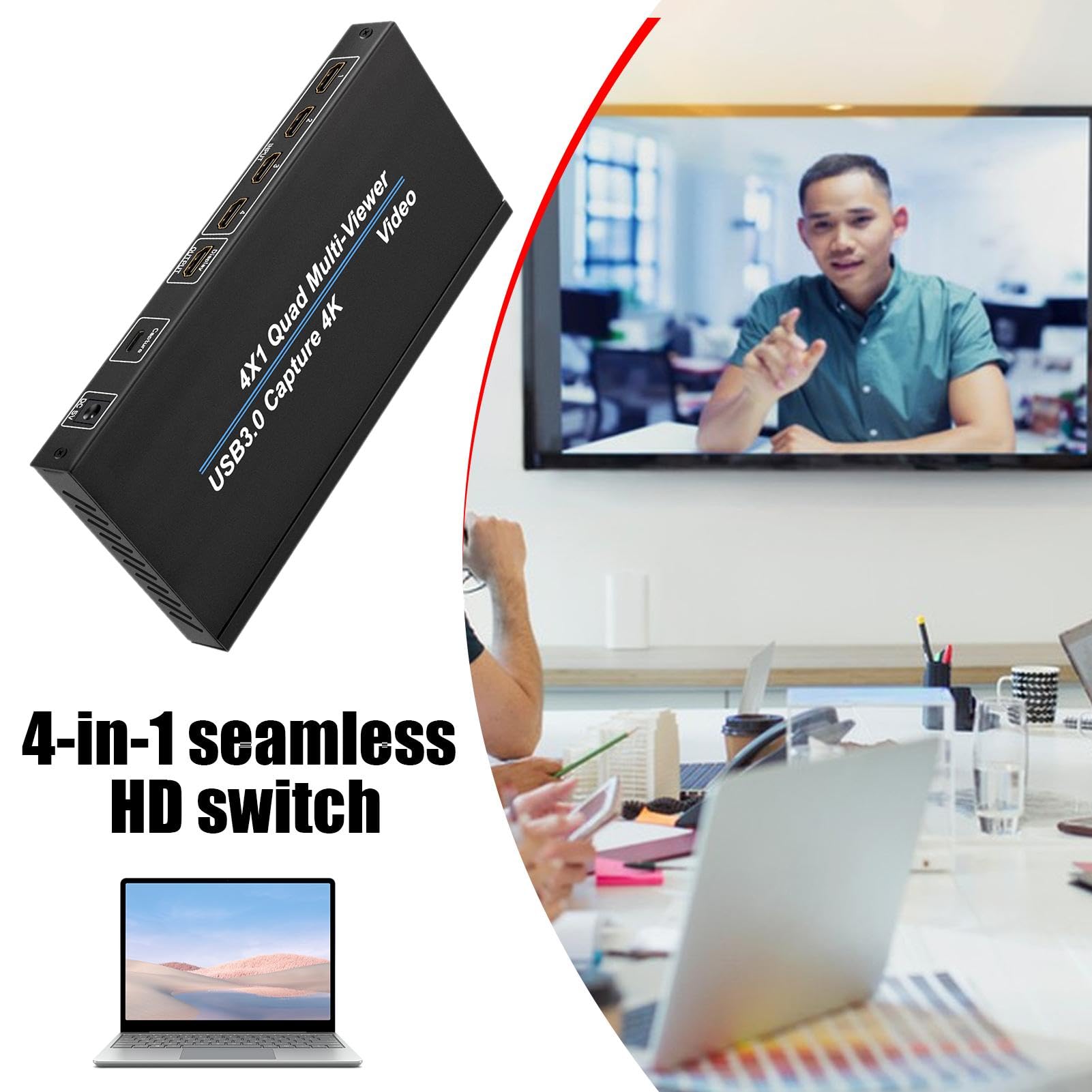 Tarjeta de Captura de vídeo USB, Tarjeta de Captura 4K | Tarjeta de captura de audio de alta definición 4K | Dispositivo de captura de cámara con control remoto para grabación de jue