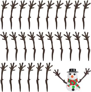 100 Pcs Mini Plastic Snowman Hands, Antler-Shaped Tree Branch for Xmas DIY