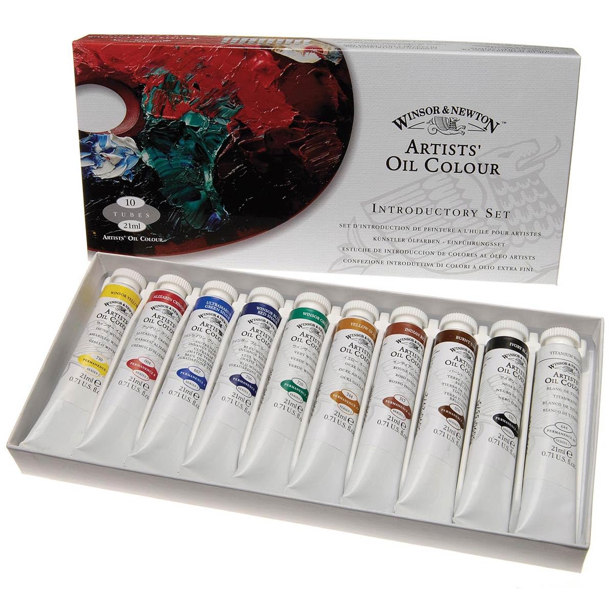 Winsor & Newton óleo profesional Artist's - Cofre Iniciación: set 10 tubos de óleo de 21ml, colores surtidos
