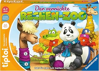 Ravensburger tiptoi Spiel 00104 – The crazy arithmetic zoo – educational game from 4 years, educational number game for boys and girls, for 1-4 players