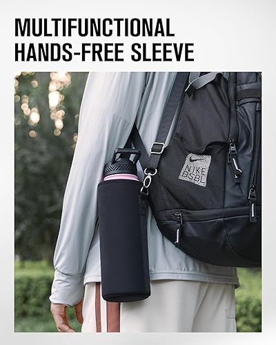 Miniatura 4 de Coolplus Botella de agua de 40 onzas aislada, frasco de agua de acero inoxidable con pajilla, de metal de doble pared al vacío con funda de