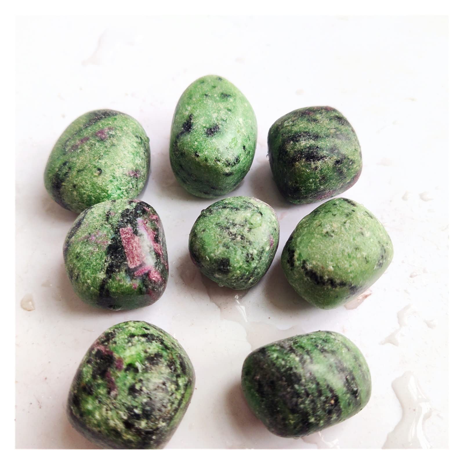 Natural Epidote Mineral, Specimens Raw Ore,Irregular Healing Green Chakra Home Decoration Aquarium Polished Stone (Color : 1pcs, Size : 2-4cm)
