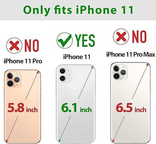 Miniatura 2 de SHIELDON Case for iPhone 11, Genuine Leather Magnetic Wallet Cover RFID Blocking Card Slots Holder Kickstand Shockproof Protective Case Compatible