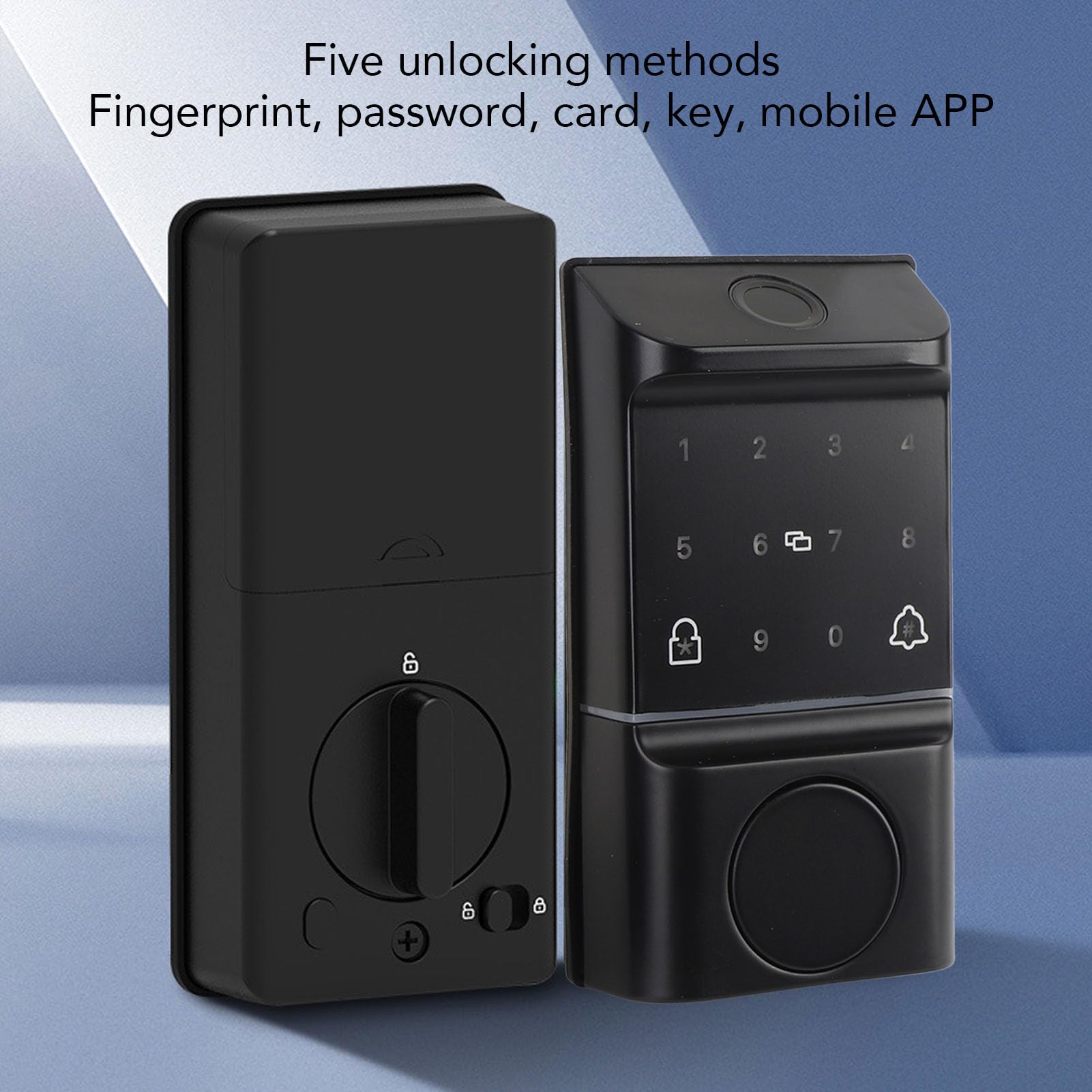 EMUKOEP Serratura Elettronica Accesso Intuitivo Alle Impronte Digitali Sblocco di Emergenza Blocco Ingresso Senza Chiave per Casa e Ufficio