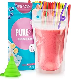 50pcs 16oz Drink Pouches for Adults - Drink Pouches with Straws x50 & Fu...