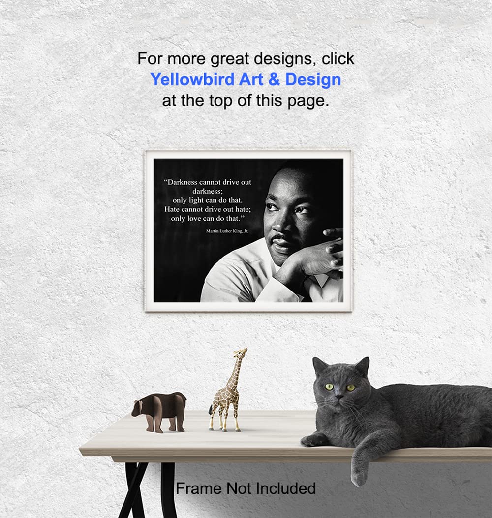 Martin Luther King Jr. Poster Famous Inspirational Quote Banner For Cl Education Wall Art Photograph Picture Black History Month Famous African American Hero Activism Teacher