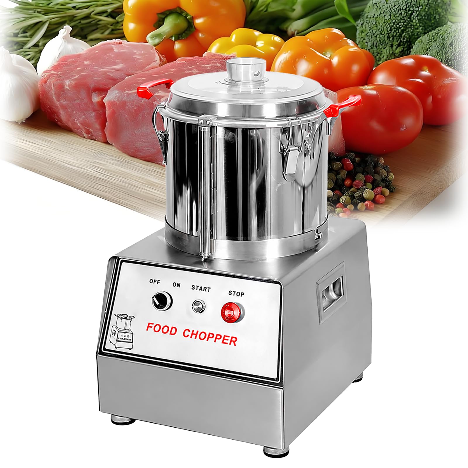 DongDongQiang Heavy Duty Commercial Food Chopper Machine, 5L 7L 10L 15L 5L