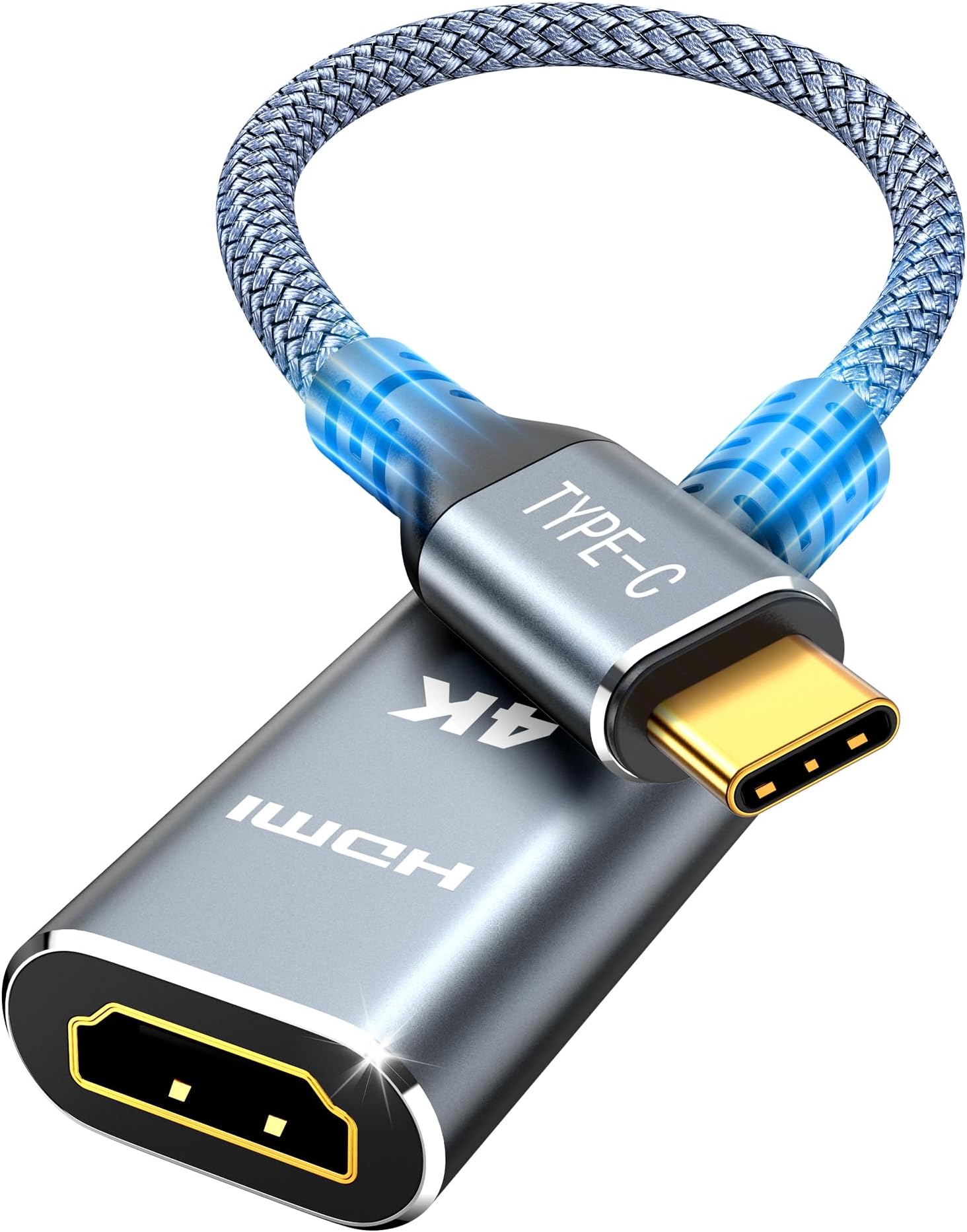 Highwings USB C to HDMI Adapter (4K@60Hz), USB Type C to HDMI Cable Adapter [High Speed, Thunderbolt 3/4 Ports], Compatible for iPhone 15/16 Pro/Max, MacBook Pro/Air, iPad, iMac and More