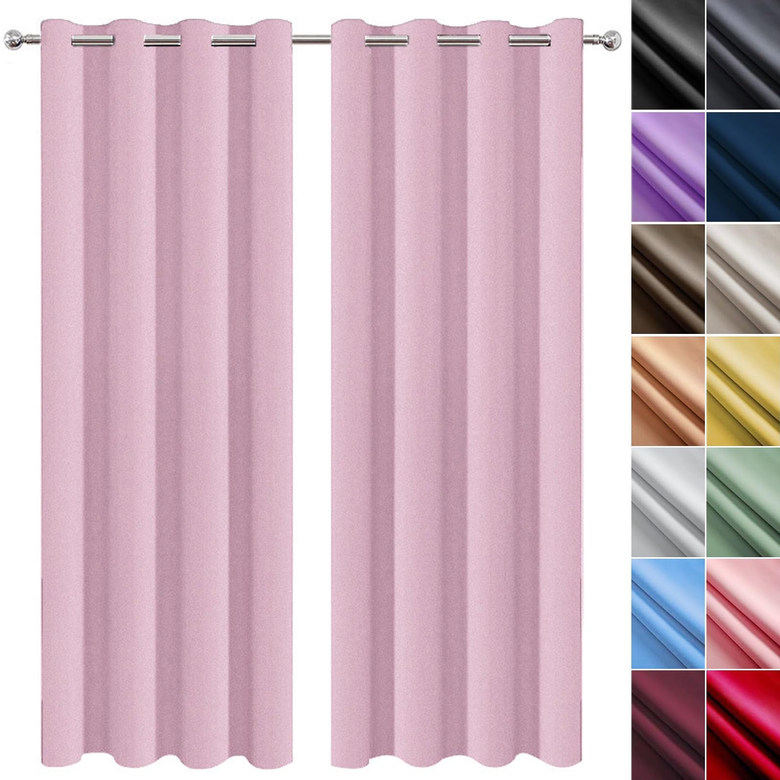 Rideau 100% occultant thermique isolant lot de 2 rideaux roses pour un sommeil réparateur