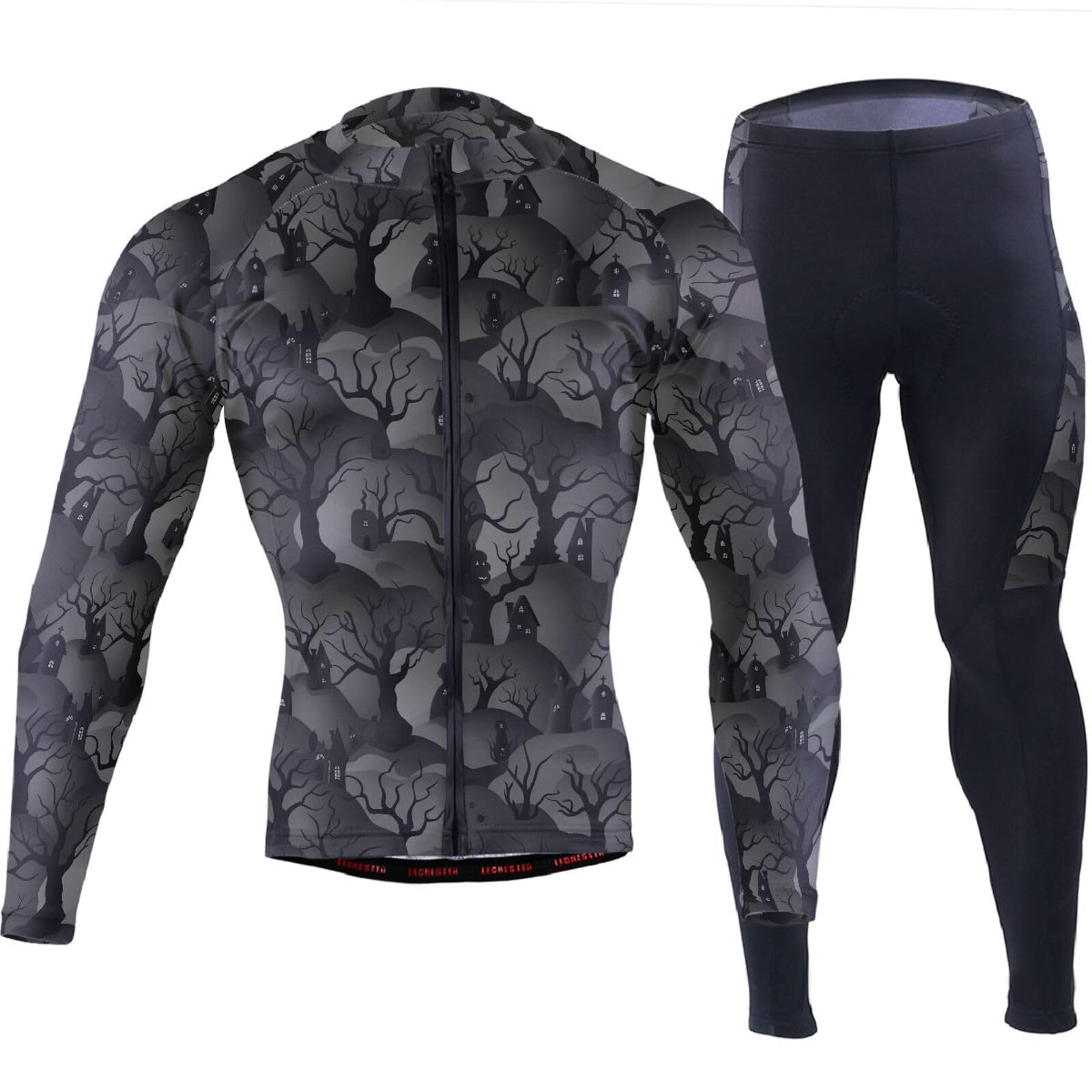 Radtrikot-Set mit Taschen, schnelltrocknend, für Herren, gepolstert, 3D-gepolstert