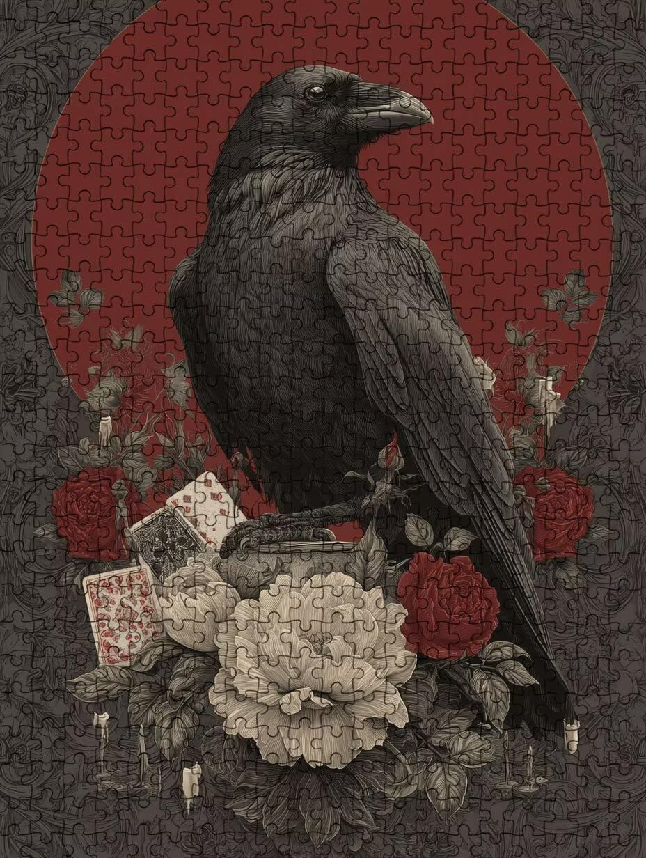Puzzle de 1000 para Adultos, Cuervo Negro, Rompecabezas Clásicos YHPGL7-313