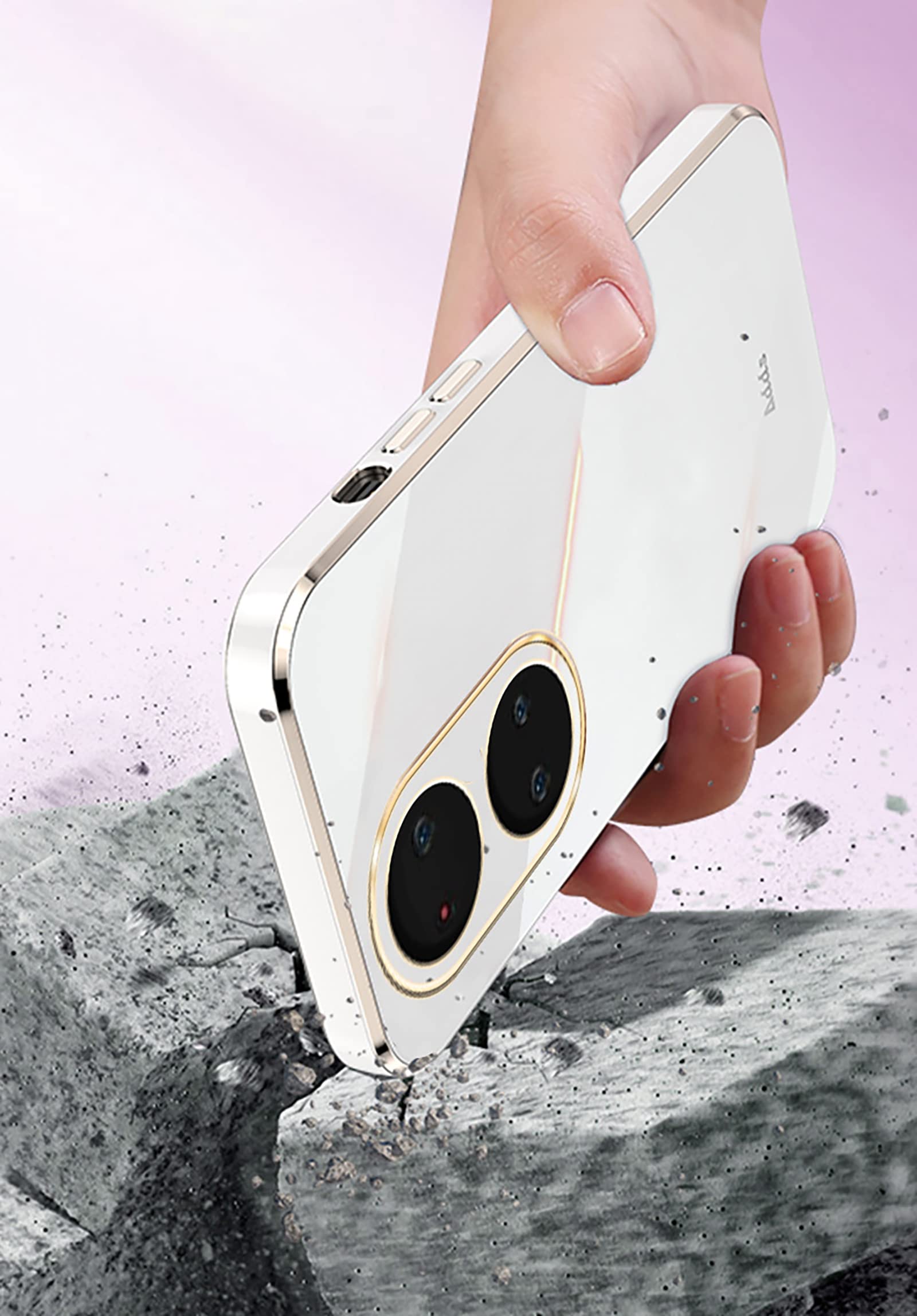 GIOPUEY Cover Per Honor 70, Custodia TPU Morbida Con Anello Rotante 360° E Supporto Magnetico, Antiurto, Rosso - 6