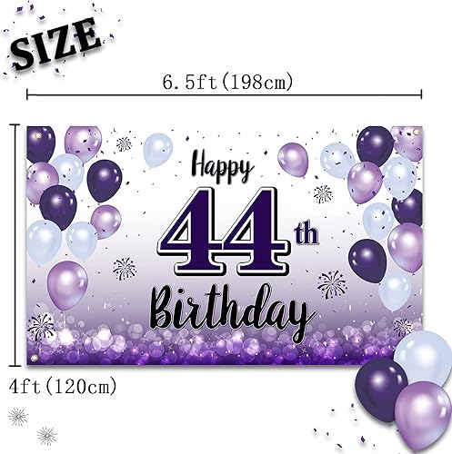 Miniatura 7 de Cartel grande morado de feliz cumpleaños 30  Saludos a los 30 años de edad, telón de fondo fotoprop de pared para el hogar, decoraciones de fiesta