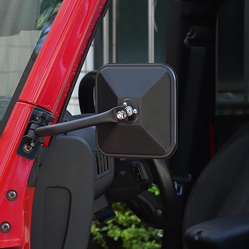 Miniatura 1 de JeCar Espejos laterales para puertas de liberación rápida, accesorios exteriores para Jeep Wrangler 1997-2006 TJ LJ y JK JKU 2007-2018, negro