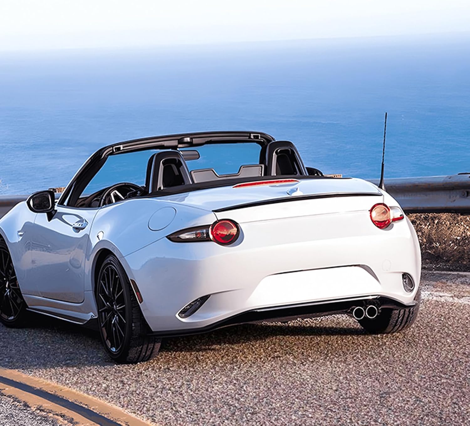Rear Trunk Spoiler Lip Wing for Mazda MX-5 Miata ND 2016-2025 2017 Gloss Black Carbon Fiber Look