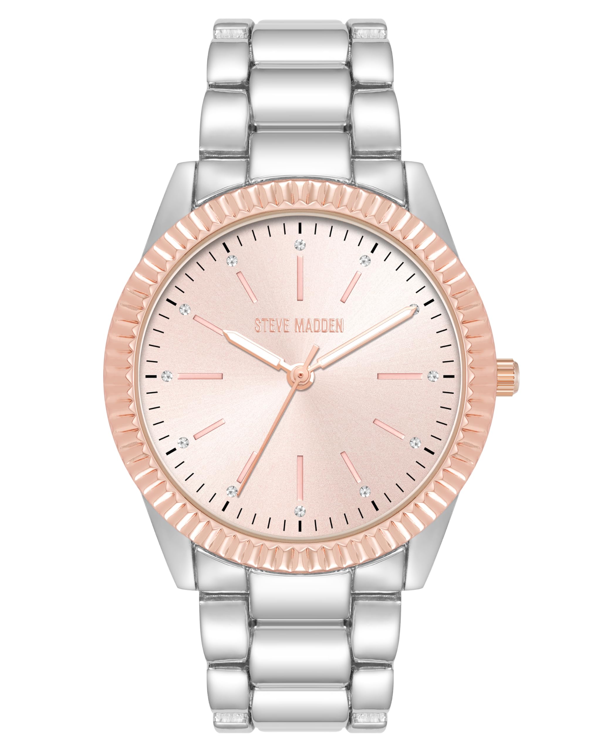 Steve Madden Women's Genuine Crystal Accented Bracelet Watch