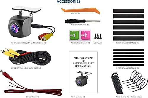 Miniatura 8 de Adaronic Cámara de respaldo  Cámara de visión trasera universal con visión súper nocturna  Cámara de estacionamiento inverso de ángulo de visión