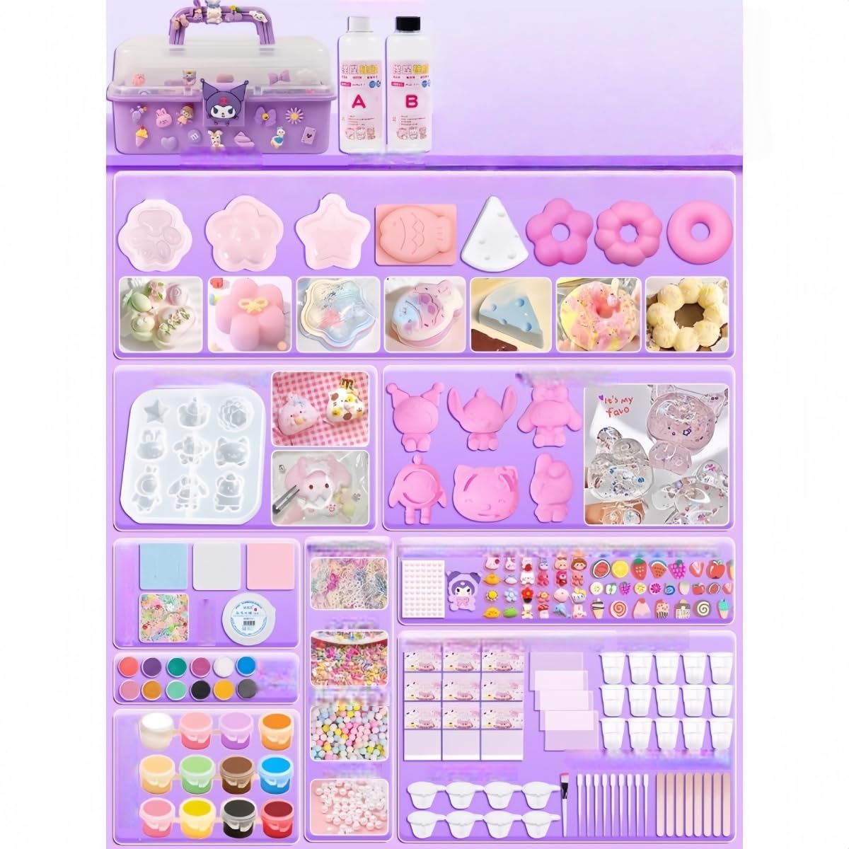 Amazon | Mudfuio スクイーズ DIY キット 手作り 樹脂 型 付き