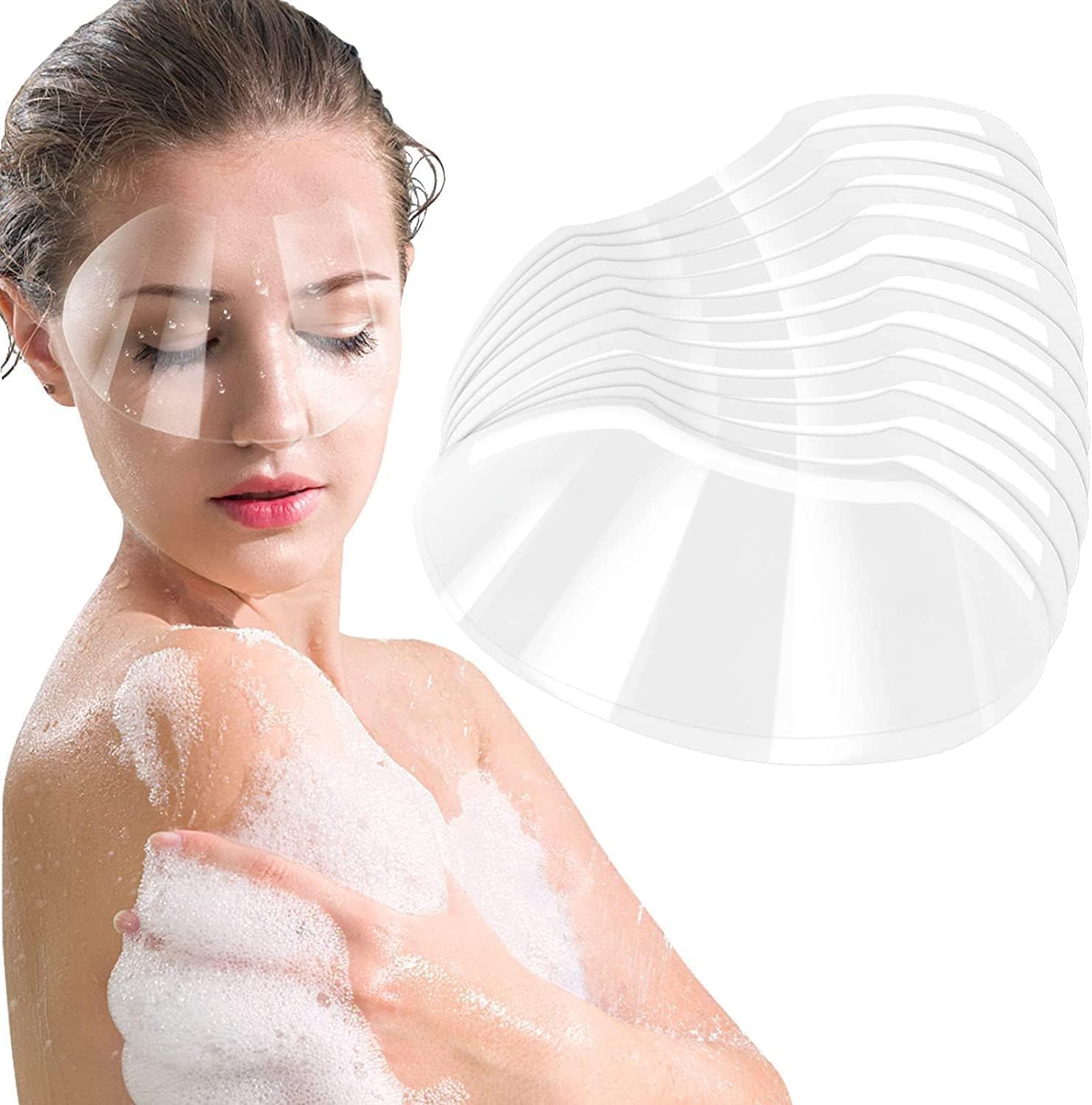 Erweicet 50PCS Disposable Face Shields, Clear Shower Eye Shield