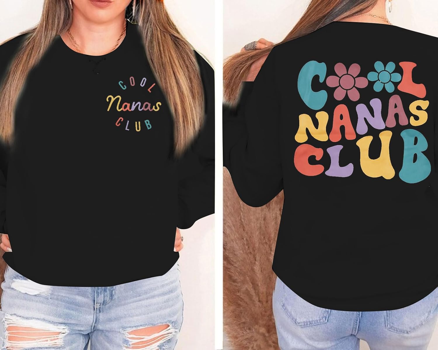 EGELEXY Leopard Mimi Sweatshirt Women Funny Letter Print Grandma Gift Pullover Top Casual Long Sleeve Shirts Tee