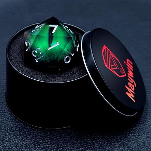 Miniatura 6 de Sharp Edge - Juego de dados de resina de globo ocular, 1.76 pulgadas de núcleo líquido Dungeons and Dragons D20 con funda de regalo, juegos de dados
