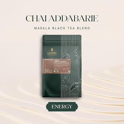 Miniatura 2 de Luxmi Estates Masala Chai - Paquete de 50 bolsas de té (3.53 onzas)  Chai Adda-Bari  Té negro orgánico certificado  Masala Chai fuerte, robusto y