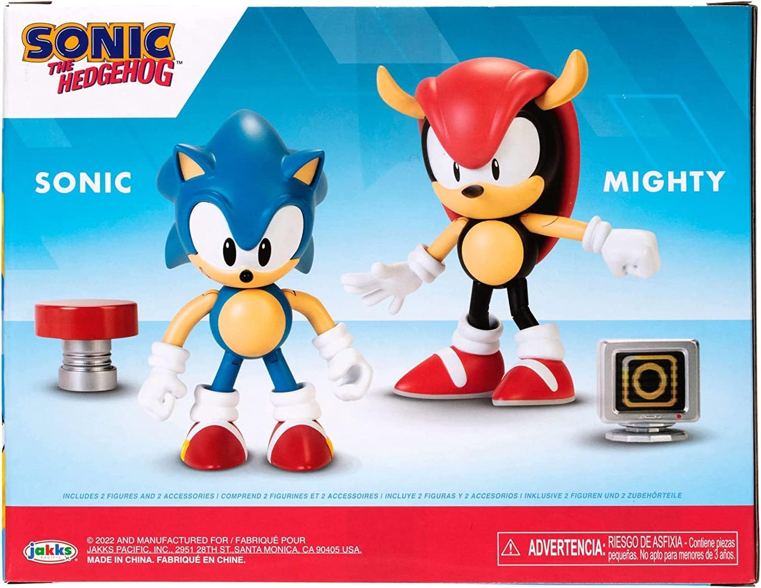JAKKS Pacific Sonic the Hedgehog 4" Action Figure 2 Pack Classic Sonic & Classic Mighty