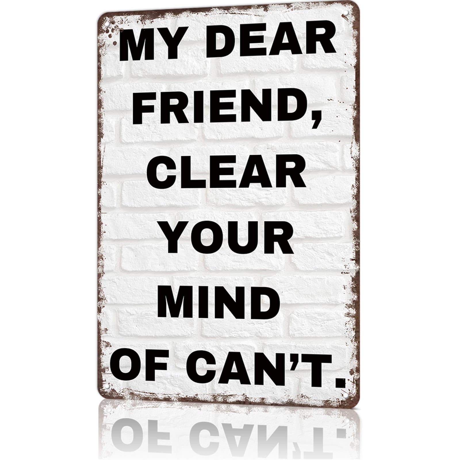 KWQDOZF Funny Metal Tin Signs Motivational Quote Inspirational Poster Wall Art for Dorm Home Garage Office Decor 8X12inch