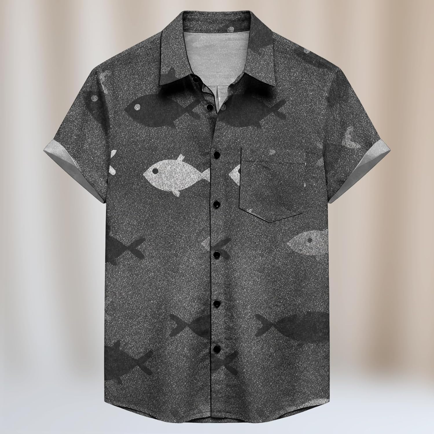 Mens Short Sleeve Button Down Shirts Summer Business Casual Work Outfit Breathable ... - Image 2