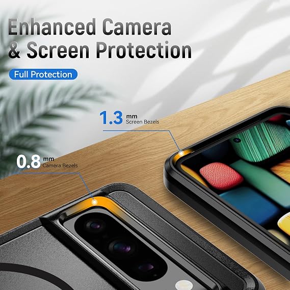 for Google Pixel 8 Pro Case,[Compatible with Magsafe] [Military Grade Drop Tested] Shockproof Magnetic Tough Rugged Protective Phone Case -6.7 inch (Black)