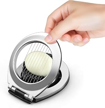 3 in 1 Egg Slicer, Egg Cutter Egg dicer for Boiled Eggs -Stainless Steel Wire with 3 Slicing Styles