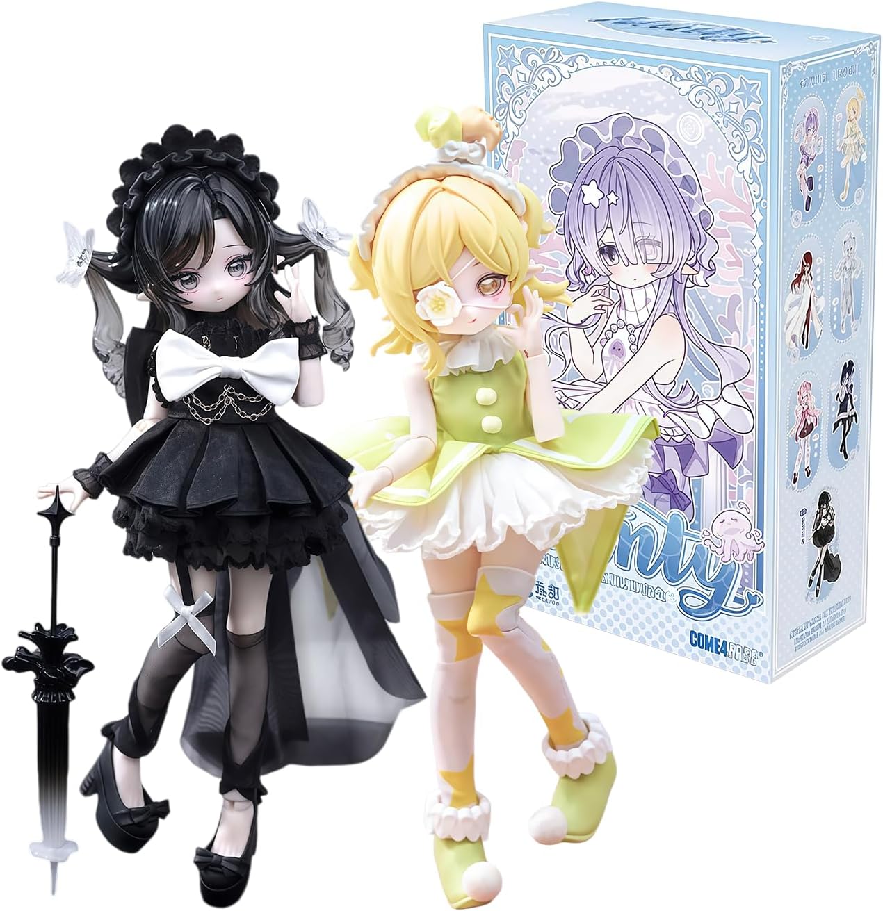 Minty Ocean Gem Series 1/8 Action Figure BJD Blind Box (1 of 7 Possible Styles) Come4Free BJD Doll Cute Figures Collectible Gifts for Birthday (Contains 1 Figure)
