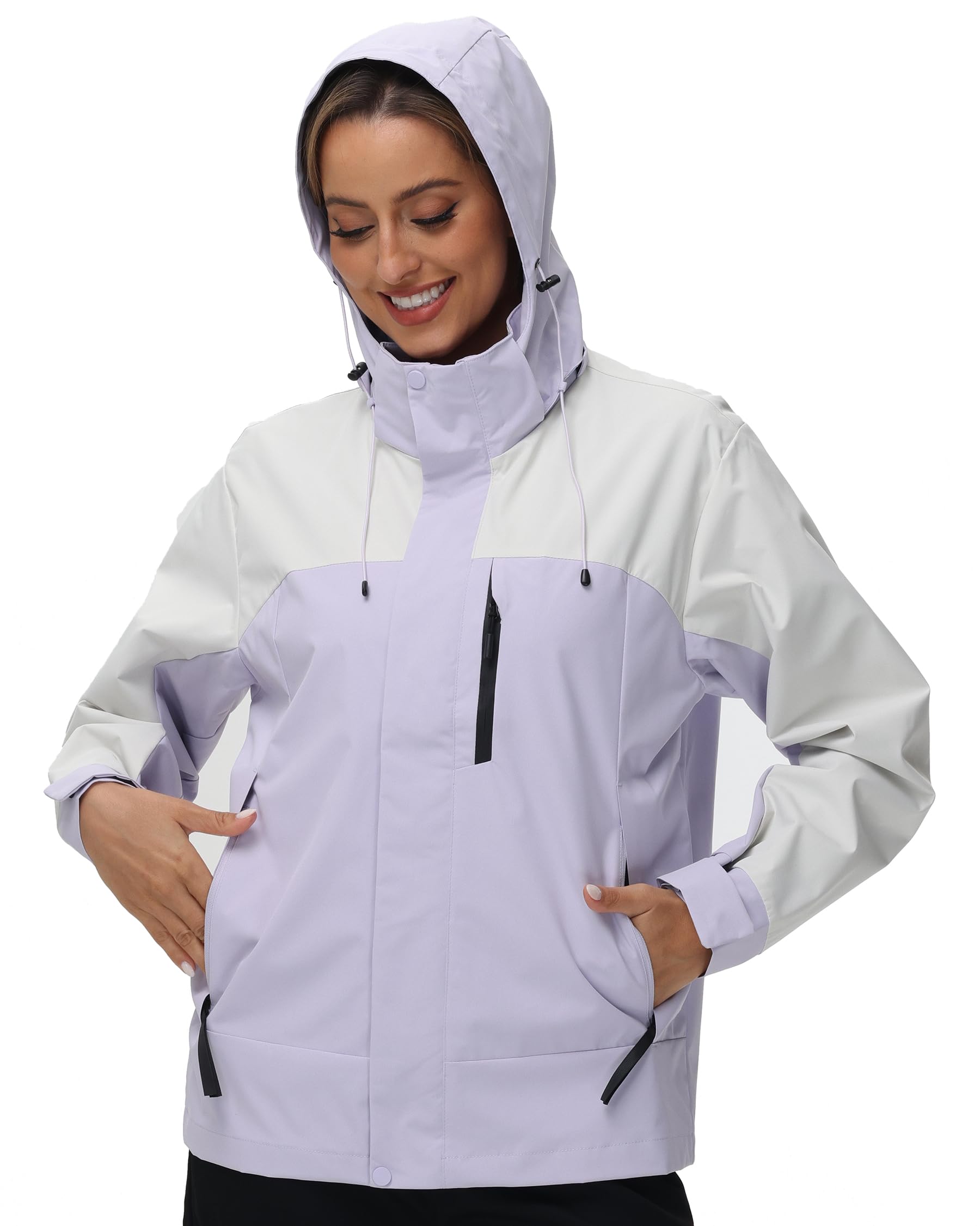 Chaqueta impermeable H2O contra lluvia y viento: mantente seco con capucha extraíble 8