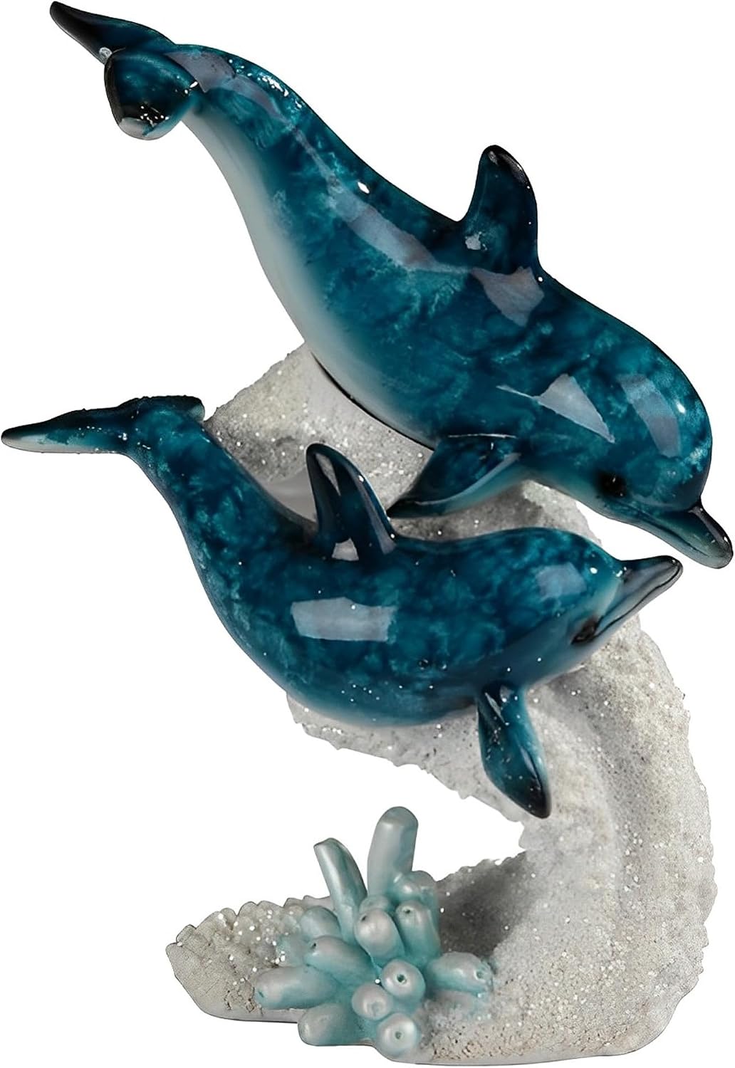 ICE ARMOR 6.75" W Blue Dolphin Statue Marine Life Decoration Figurine Office Desk/Home/Living Room/Table Decor, Perfect House Warming Gifts for new Home