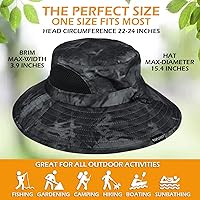 Vista 6 de EINSKEY Unisex Sun Hat, Waterproof Wide Brim Bucket Hat Packable Boonie Hat for Fishing Hiking Gardening Safari Beach