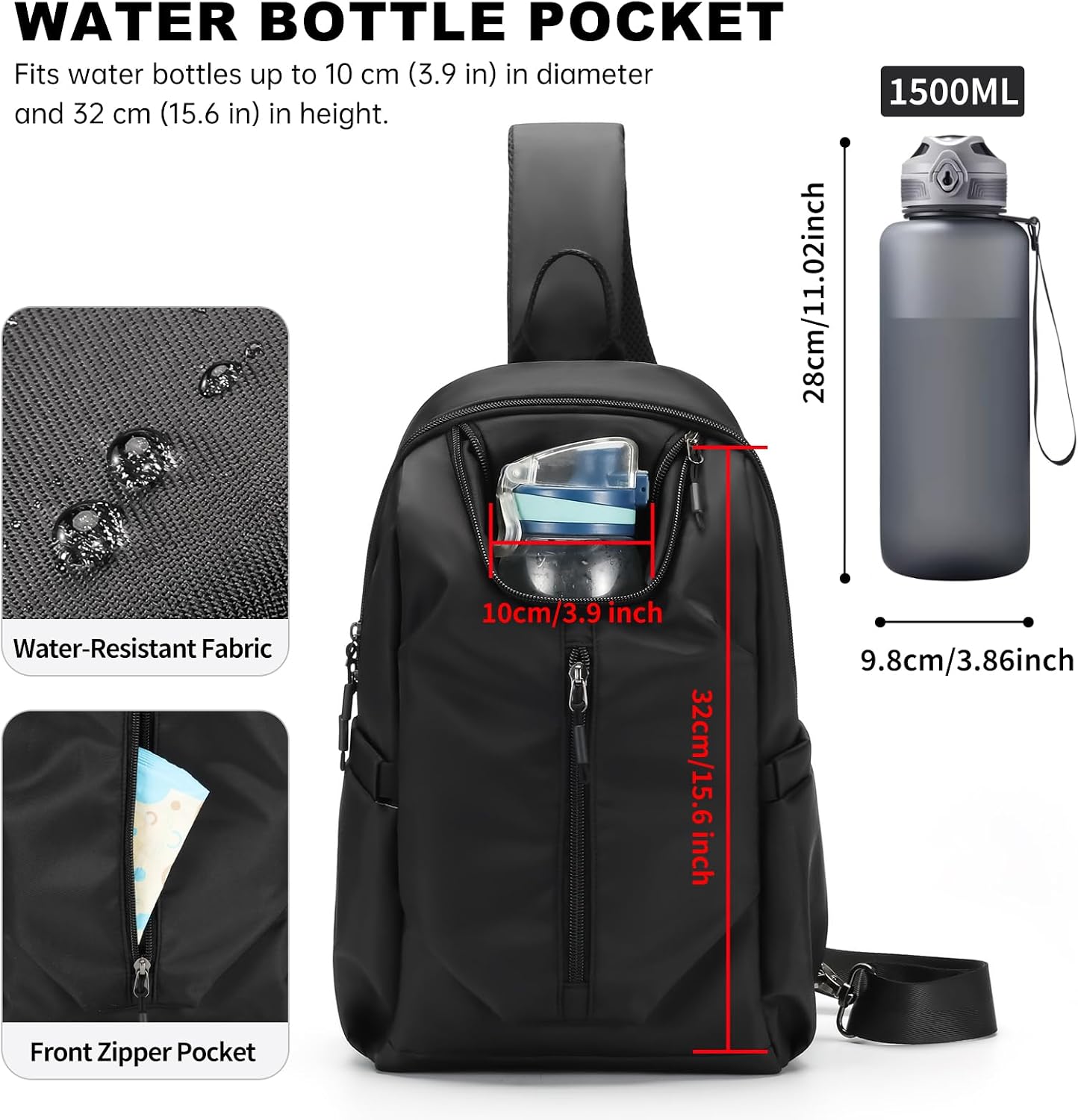 Anti Theft Sling Bag Sling Backpack Crossbody Shoulder Bag for Men Women Traveling Cycling Hiking Daypack | Anti Theft