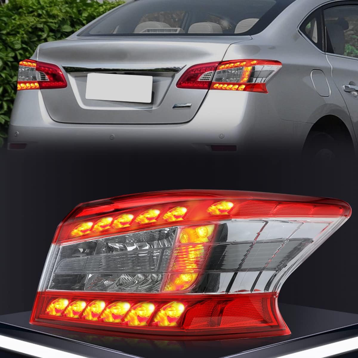 Tail Light Assembly for 2013 2014 2015 Nissan Sentra Tail Lamp Outer Tail light Without Wire Harness No Bulbs OE# 265503SG0A (Right Passenger Side)